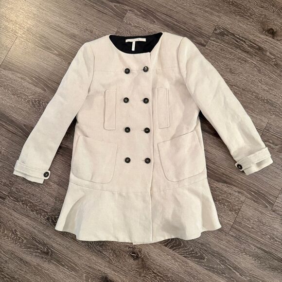 Schumacher Linen Blend Collarless Trench - Picture 1 of 10